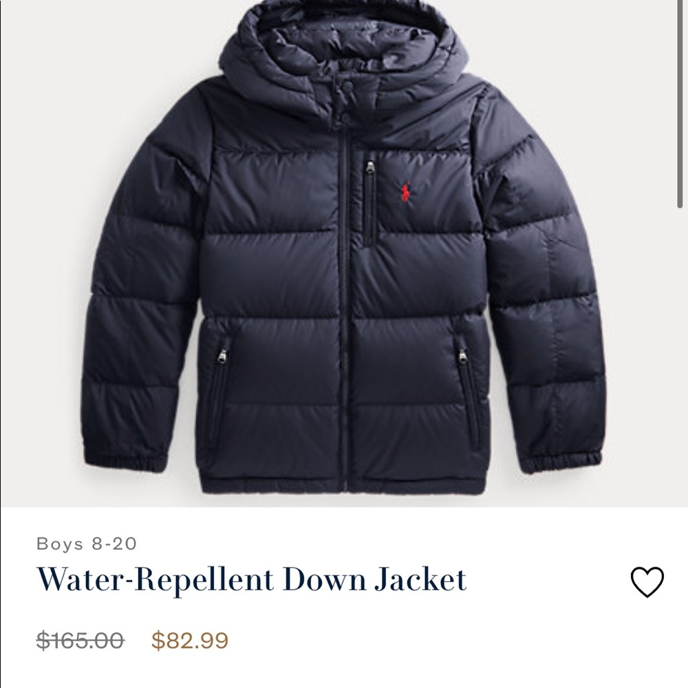 Ralph Lauren Water-Repellent Down Jacket- Boys
